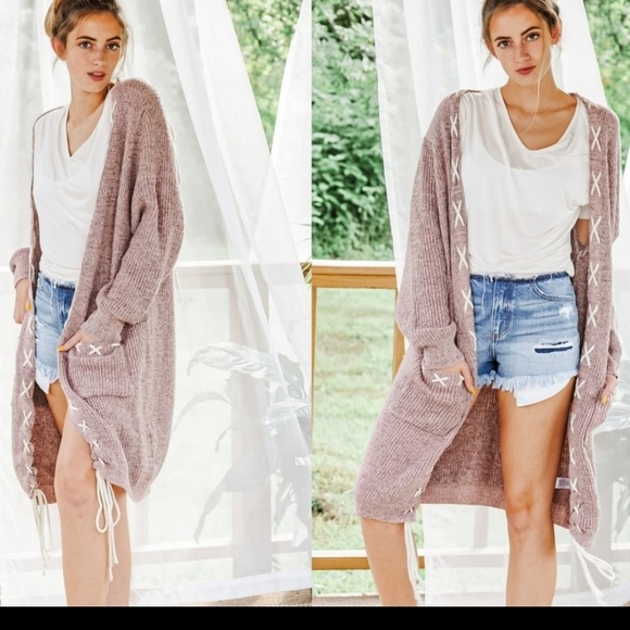 Flash Sale Fabulous Laced Long Cardigan - Picture 4 of 5